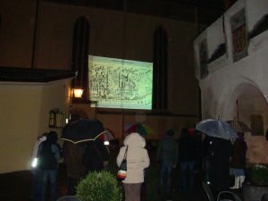 Haller Nightseeing 2010, PowerPoint-Präsentation mit Stadtbildern aus fünf Jahrhunderten, Foto: Stadtarchäologie Hall i.T. 